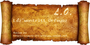 Löwentritt Orfeusz névjegykártya